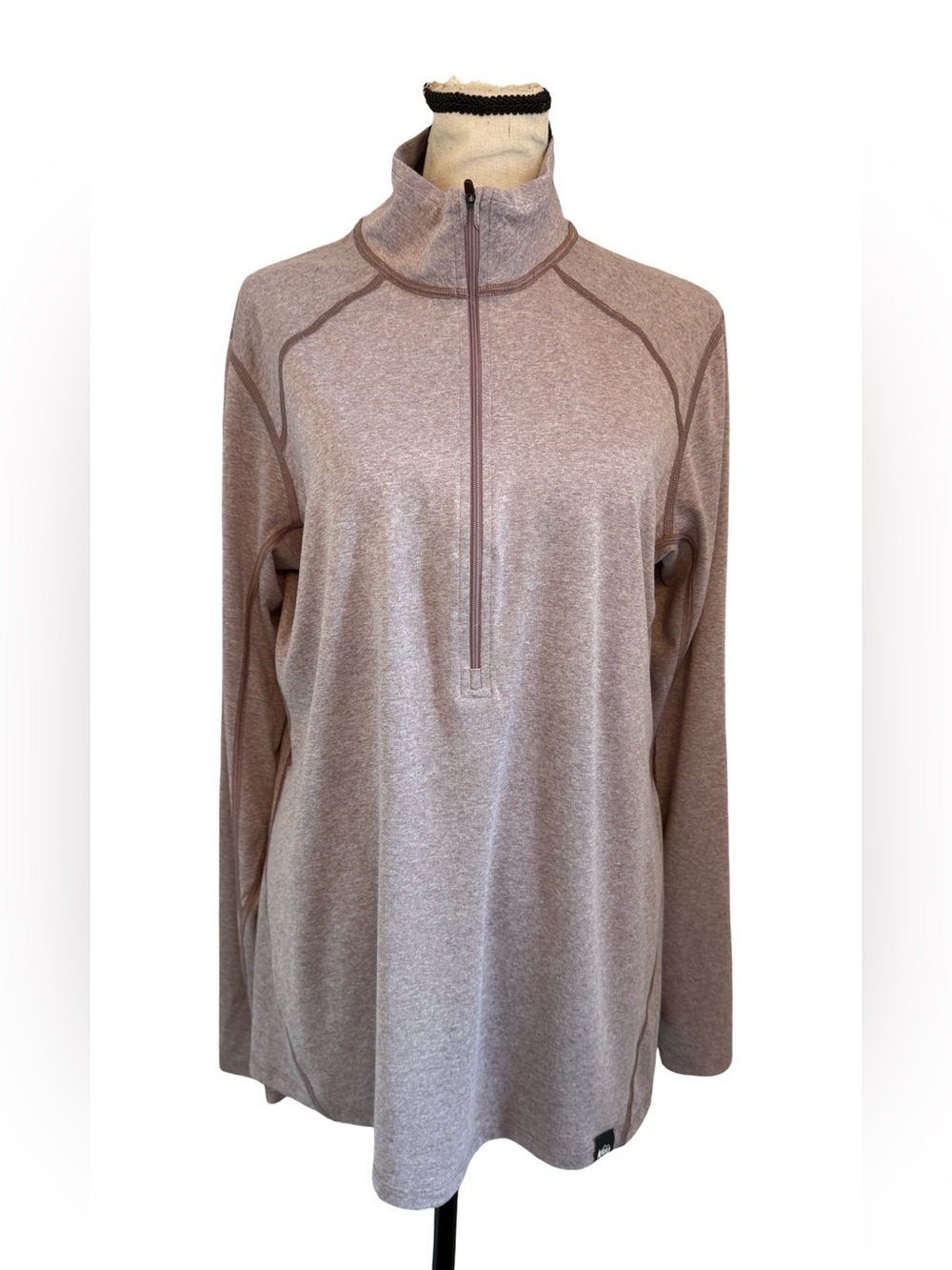 REI Co-op Women’s XL Mauve Heather Quarter Zip Pullover Long Sleeve Tunic 22x29
